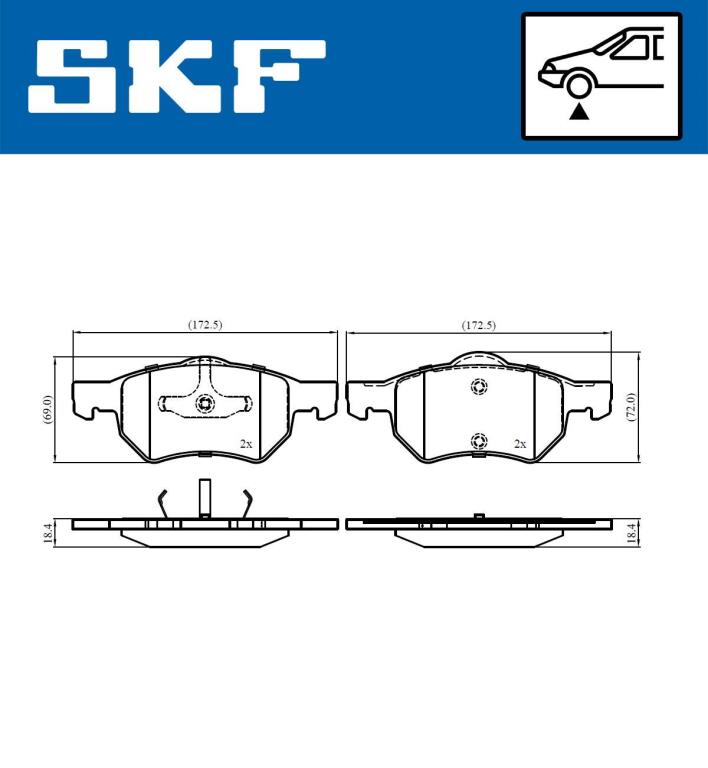 Jogo de 4 pastilhas de travão SKF ref. VKBP 80915